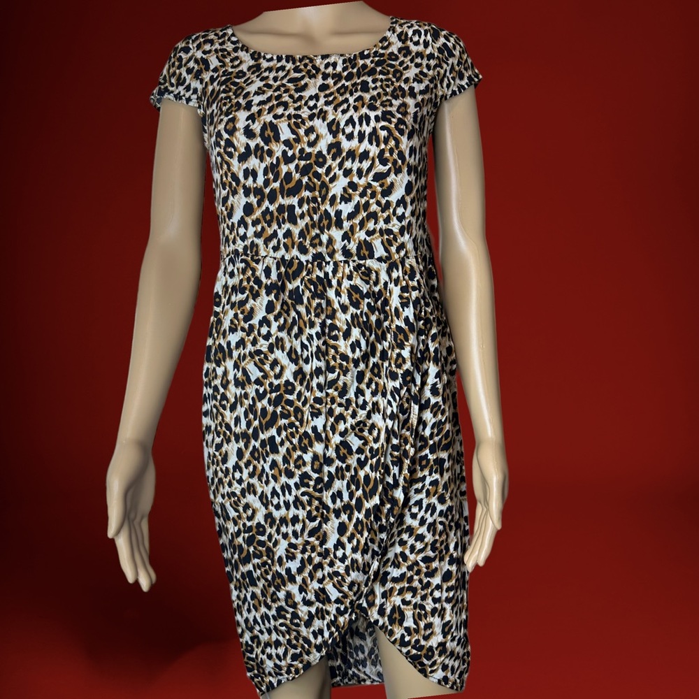Sucrefas Women Wrap Dress Small S Animal Print 100% Cotton